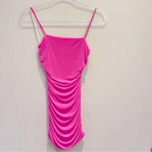 Princess Polly - Hollywood Wishes Mini Dress BarbieCore Hot Pink Size XS